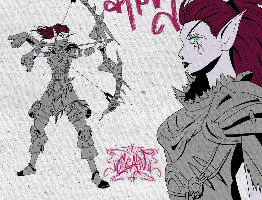 OC: Lylith (reference sheet, poster style)