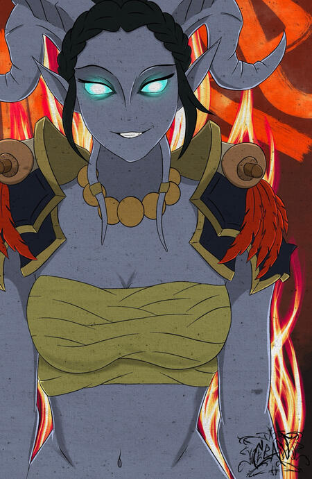 OC: Nuree (poster style hard shading)